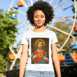 Camiseta 100% Algodão Sagrado Coração de Jesus