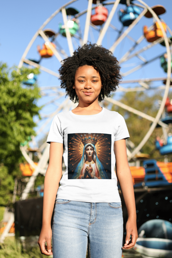 Camiseta 100% Algodão Sagrado Coração de Maria