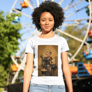 Camiseta 100% Poliester Santo Antônio