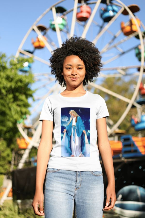 Camiseta 100% Poliester Virgem Maria