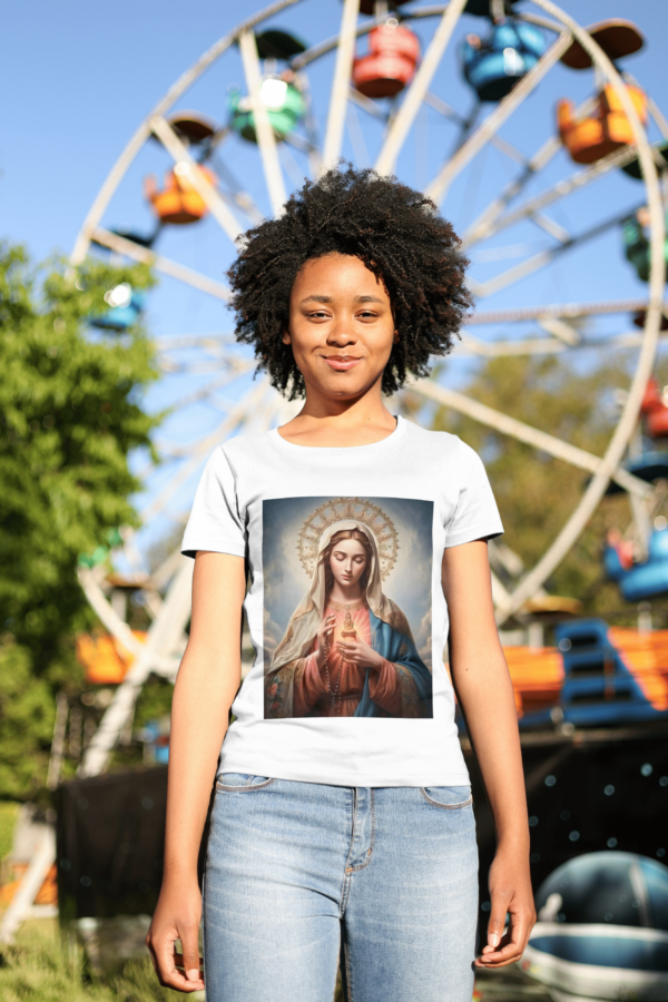 Camiseta 100% Poliester Virgem Maria