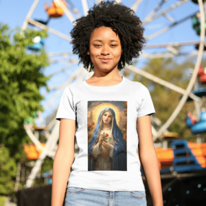 Camiseta 100% Poliester Virgem Maria