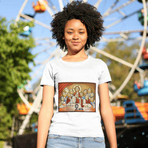 Camiseta 100% Poliester Santa Ceia