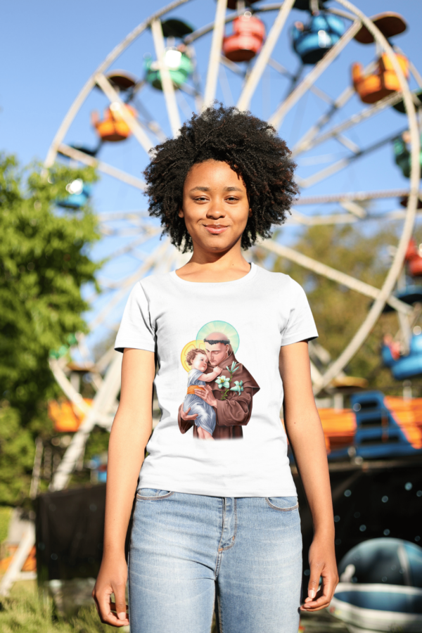 Camiseta 100% Poliester Santo Antônio