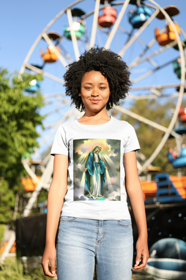 Camiseta 100% Poliester Virgem Maria