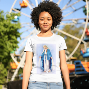 Camiseta 100% Poliester Virgem Maria
