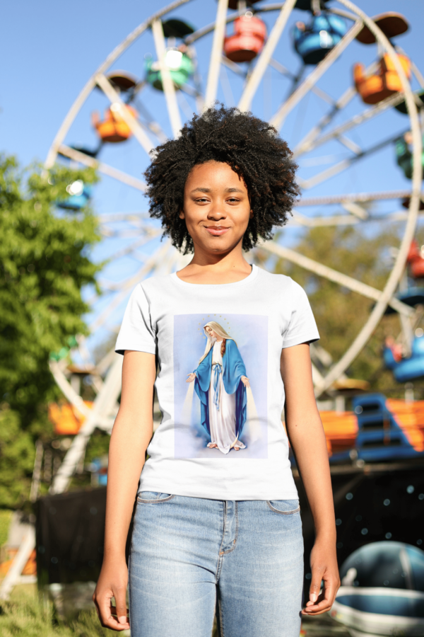 Camiseta 100% Poliester Virgem Maria