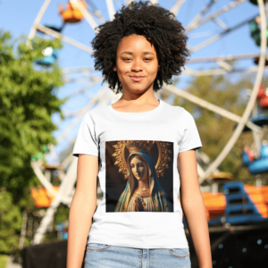 Camiseta 100% Poliester Virgem Maria