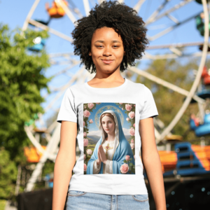 Camiseta 100% Poliester Virgem Maria