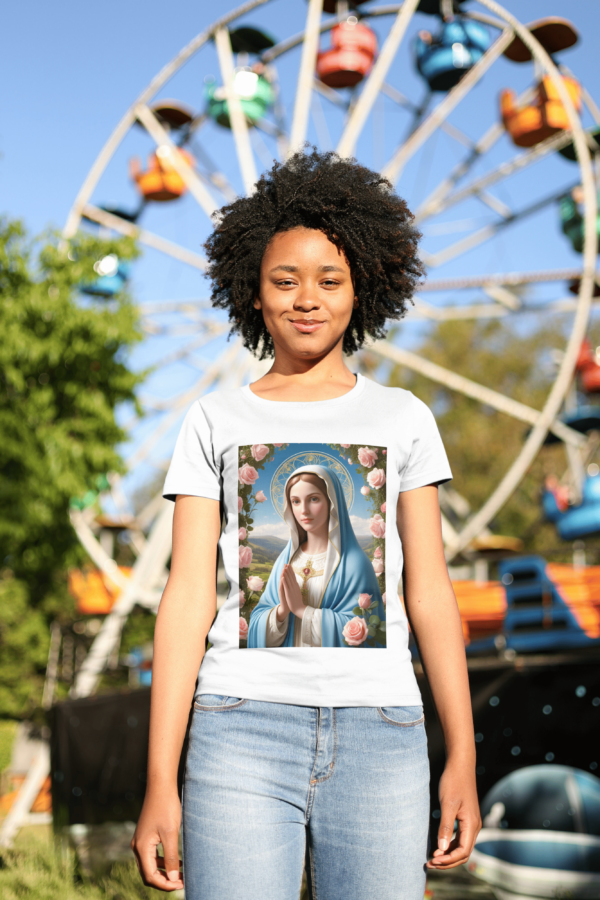Camiseta 100% Poliester Virgem Maria