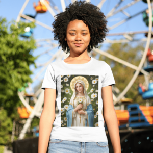 Camiseta 100% Poliester Virgem Maria