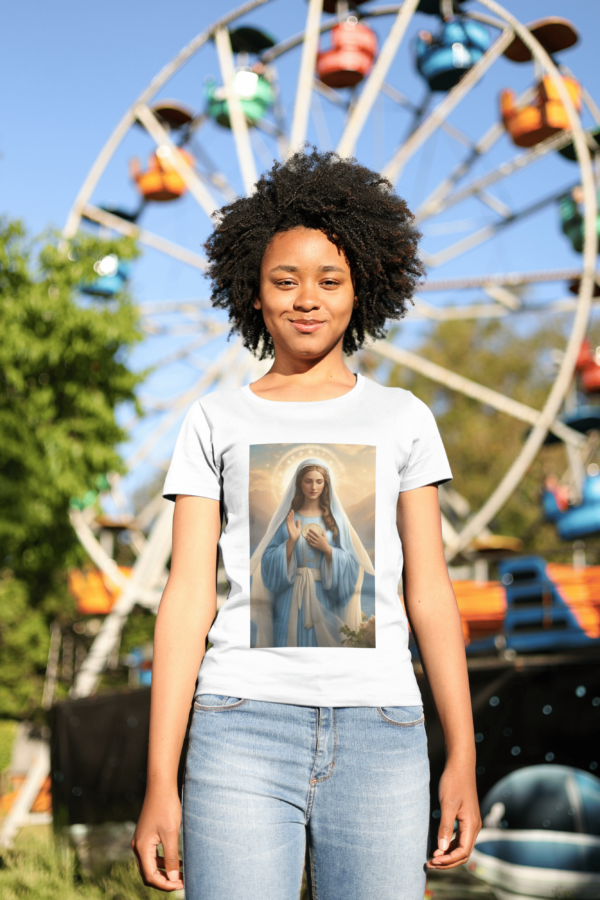 Camiseta 100% Poliester Virgem Maria