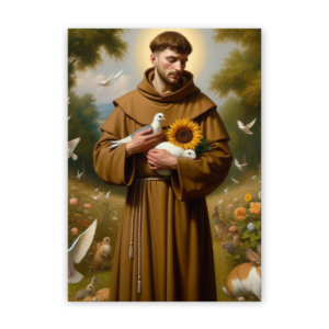 Quadro com moldura tradicional São Francisco de Assis 13