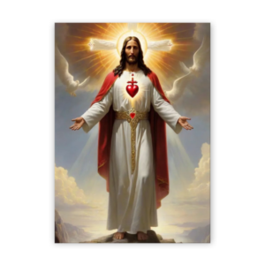 Quadro com moldura tradicional Sagrado Coração de Jesus 3